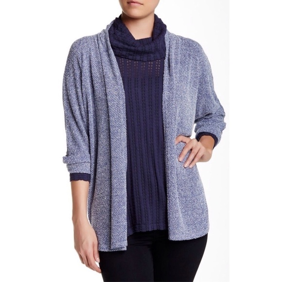 💕VELVET💕 Camily Marled Knit Blue Cardigan - Picture 1 of 2